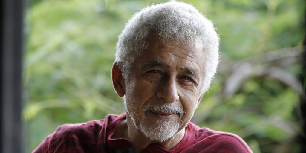 MUMBAI, INDIA - AUGUST 5: Bollywood actor and director Naseeruddin Shah poses for an exclusive profile shoot at Bandra, on August 5, 2014 in Mumbai, India.  (Photo by Satish Bate/Hindustan Times via Getty Images)