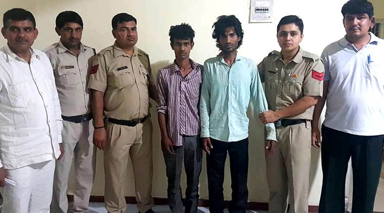 The two accused in rape and murder of Sonepat woman in police custody on Saturday. May 13, 2017: Express Photo
