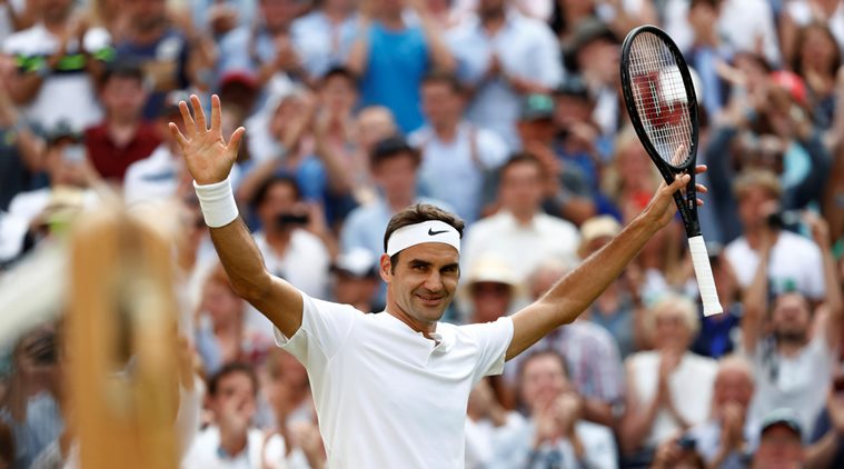 Tennis - Wimbledon - London, Britain - July 10, 2017 Switzerland’s Roger Federer celebrates winning the fourth round match against Bulgaria’s Grigor Dimitrov REUTERS/Stefan Wermuth