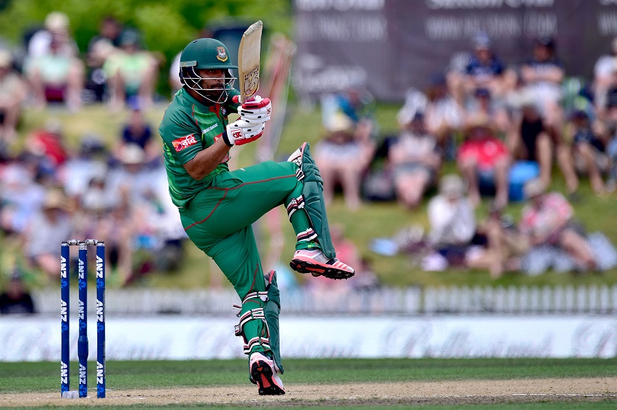 Bangladesh's Tamim Iqbal bats during the 3rd one day international cricket match match between New Zealand and Bangladesh at Saxton Oval in Nelson on December 31, 2016. / AFP / Marty Melville (Photo credit should read MARTY MELVILLE/AFP/Getty Images)